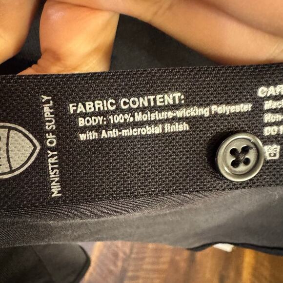 Ministry of Supply Classic Stretch Performance Shirt Black Apollo Shirt Sz 17 - Picture 4 of 6